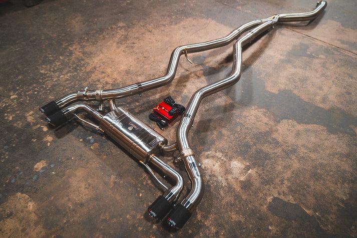 Valvetronic Designs 2019-2025 BMW G20, M340i 3.0L Catback T304 Stainless Steel Black 3.5 Inch Outlet Tips - BMW.G20.M340i.VSES.BR.BLK