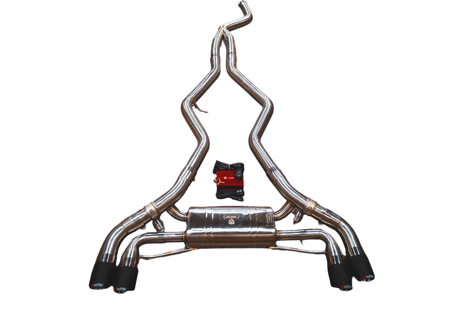 Valvetronic Designs 2019-2025 BMW G20, M340i 3.0L Catback T304 Stainless Steel Carbon Fiber 4.0 Inch Outlet Tips - BMW.G20.M340i.VSES.BR.RC