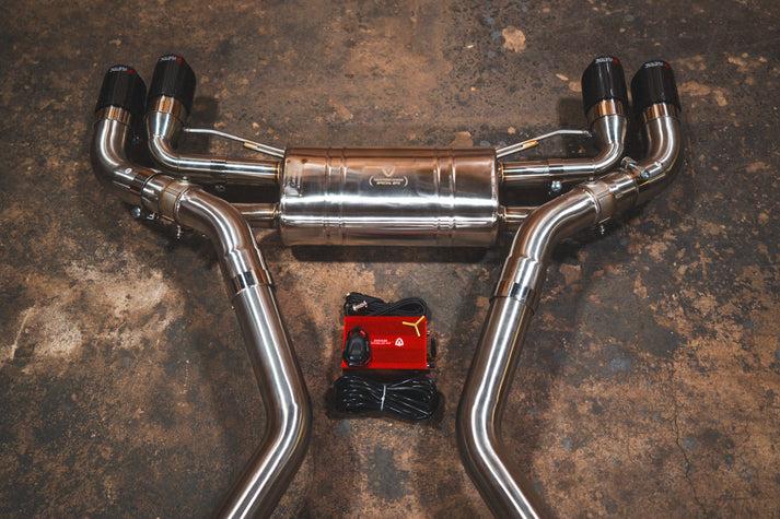 Valvetronic Designs 2019-2025 BMW G20, M340i 3.0L Catback T304 Stainless Steel Carbon Fiber 4.0 Inch Outlet Tips - BMW.G20.M340i.VSES.BR.RC