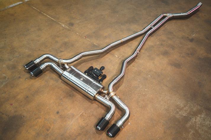 Valvetronic Designs 2017-2023 BMW G30, 530i 2.0L Catback Grade 5 Titanium Brushed 3.5 Inch Outlet Tips - BMW.G30.530i.VSES.TI.BRSH