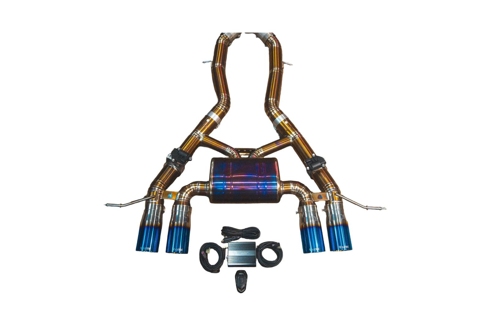 Valvetronic Designs 2022-2025 BMW G87, M2 3.0L Axleback Grade 5 Titanium Burnt 3.5 Inch Outlet Tips - BMW.G87.M2.AXL.TI.BRT