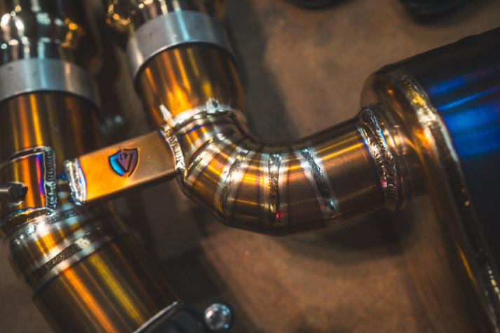 Valvetronic Designs 2022-2025 BMW G87, M2 3.0L Catback Grade 5 Titanium Titanium 4.0 Inch Outlet Tips - BMW.G87.M2.VSES.TI.TIBRT