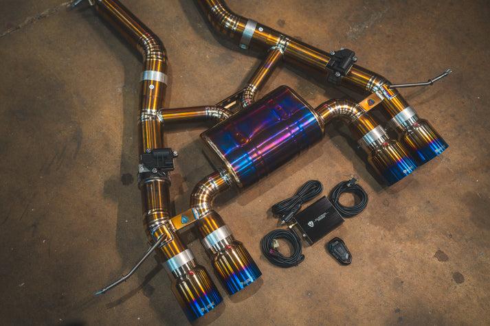 Valvetronic Designs 2022-2025 BMW G80,G82 M3,M4 3.0L Axleback Grade 5 Titanium Titanium 4.0 Inch Outlet Tips - BMW.G8X.M3.AXL.TI.TIBRT
