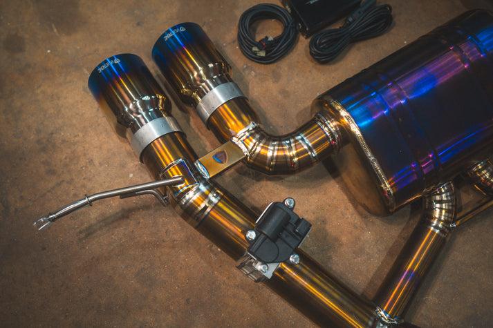 Valvetronic Designs 2022-2025 BMW G80,G82 M3,M4 3.0L Axleback Grade 5 Titanium Titanium 4.0 Inch Outlet Tips - BMW.G8X.M3.AXL.TI.TIBRT