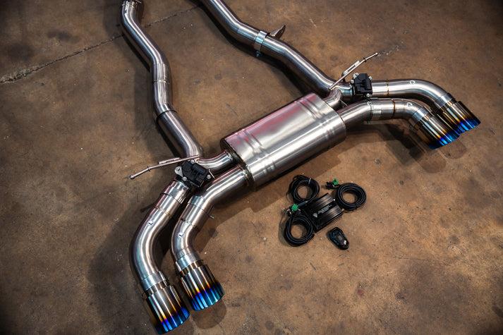 Valvetronic Designs 2025-2026 BMW G90, G99 M5 4.4L Catback Exhaust System Grade 5 Titanium Black 3.5 Inch Outlet Tips - BMW.G90.M5.VSES.TI.BLK
