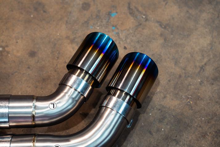Valvetronic Designs 2025-2026 BMW G90, G99 M5 4.4L Catback Exhaust System Grade 5 Titanium Black 3.5 Inch Outlet Tips - BMW.G90.M5.VSES.TI.BLK