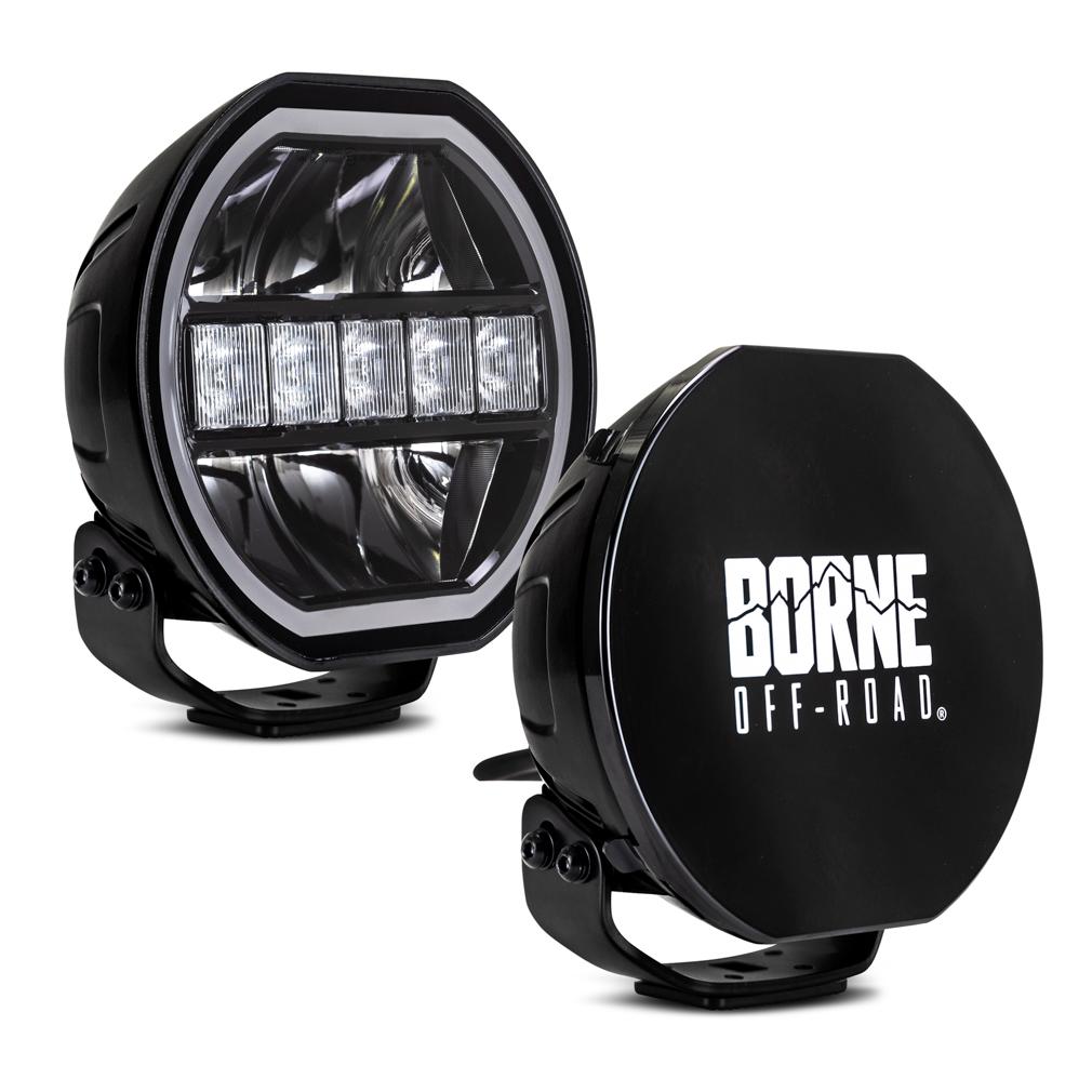 Mishimoto Borne Off-Road Light Pair 7" Round - BNLT-RD7-2