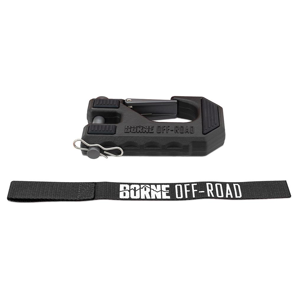 Mishimoto Borne Off-Road Winch Hook &Amp; Hand Tether Black - BNWN-HK-01BK