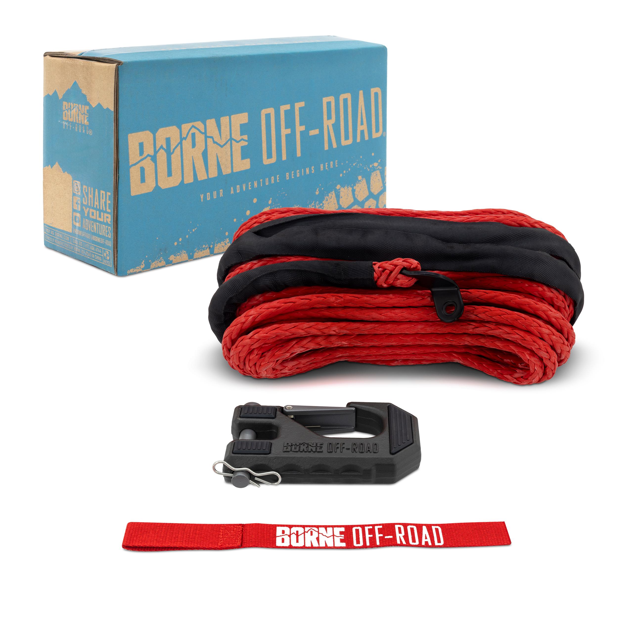 Mishimoto Borne Off-Road Replacement Synthetic Winch Rope Hook And Tether Strap Red - BNWN-SR-38-85KRD