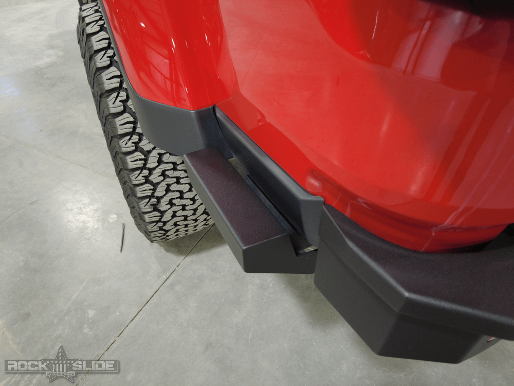 Rock Slide Engineering Gladiatror Rear Rock Sliders for 20-Pres Jeep Gladiator JT Steel Powdercoat (2020 Gladiator) - BR-100-JT4