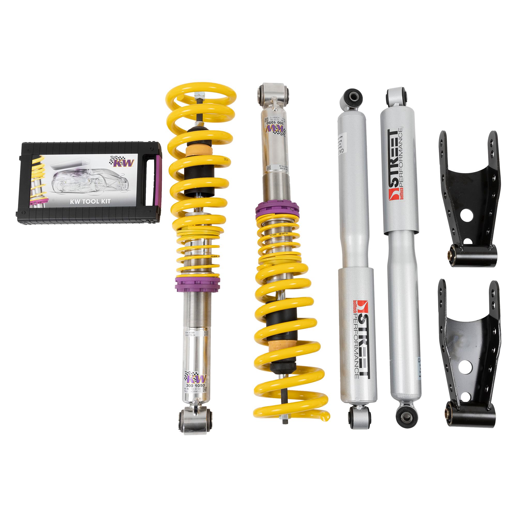 Belltech 15008 0-3" Drop Coilover Kit Front Struts and Rear Shocks Stainless Steel (2004-2013 F150)