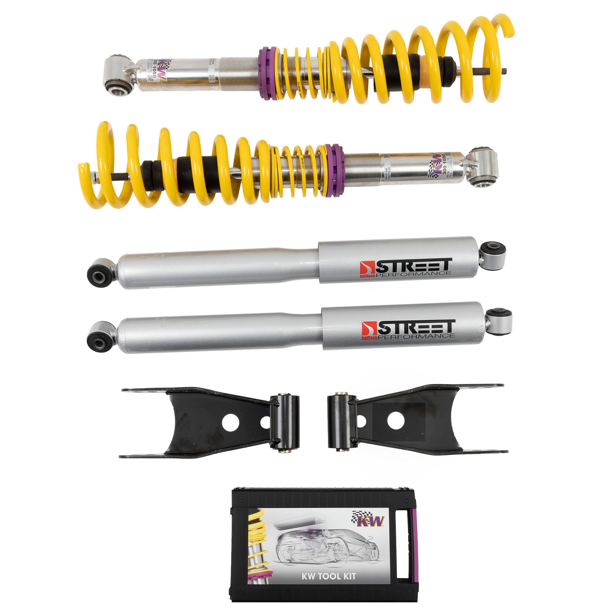 Belltech 15008 0-3" Drop Coilover Kit Front Struts and Rear Shocks Stainless Steel (2004-2013 F150)