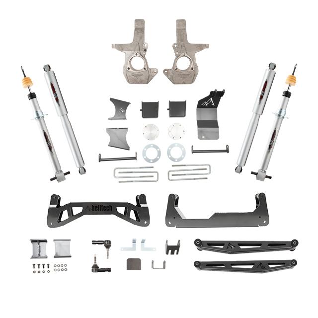 Belltech 7" Lift Kit Inc. Front and Rear Trail Performance Struts/Shocks (2007-2016 Silverado / Sierra 1500 4wd (Ext & Crew Cab) 7" Lift) - 150201TP