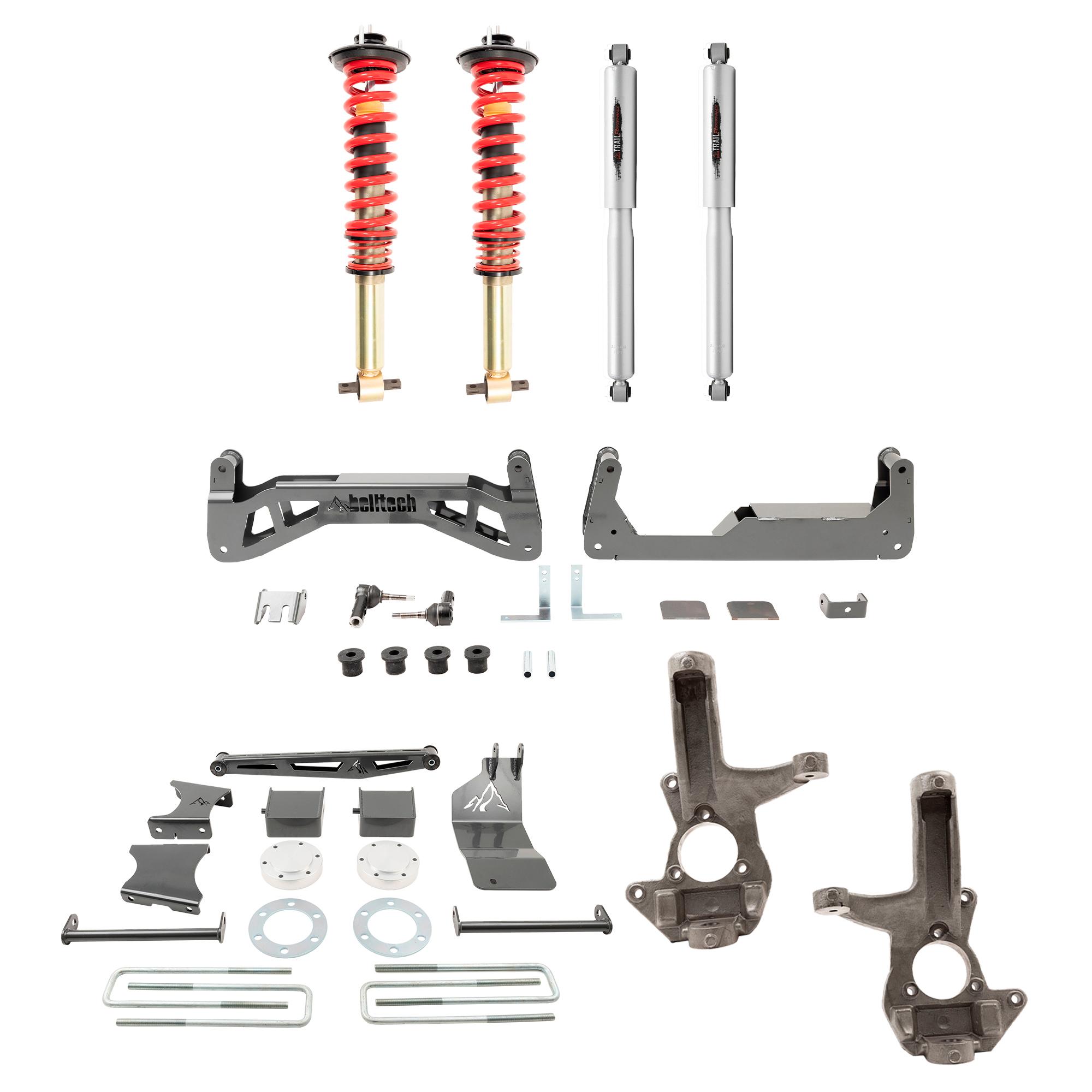 Belltech 7-9" Lift Kit Inc. Front and Rear Trail Performance Coilovers/Shocks (2016-2018 Silverado / Sierra 1500 4wd (Ext & Crew Cab) 7-9" Lift w/ Front Coilovers) - 150203TPC