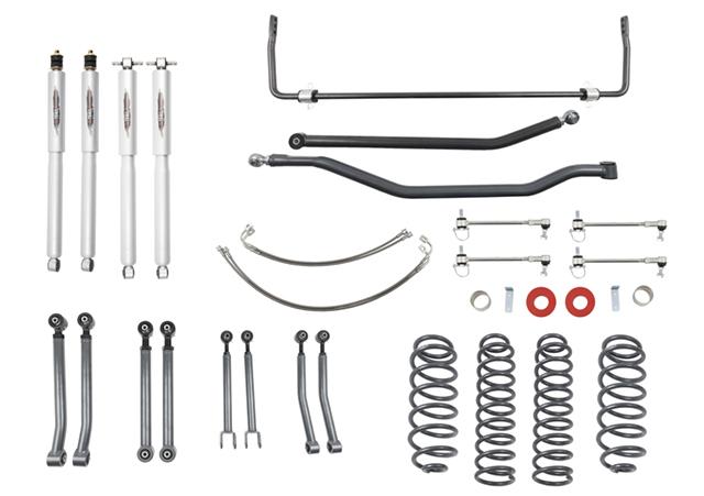 Belltech 4" Lift Kit Inc. Front and Rear Trail Performance Shocks (2007-2017 Wrangler Rubicon Unlimited JK 4dr 4" Lift) - 153201TPS