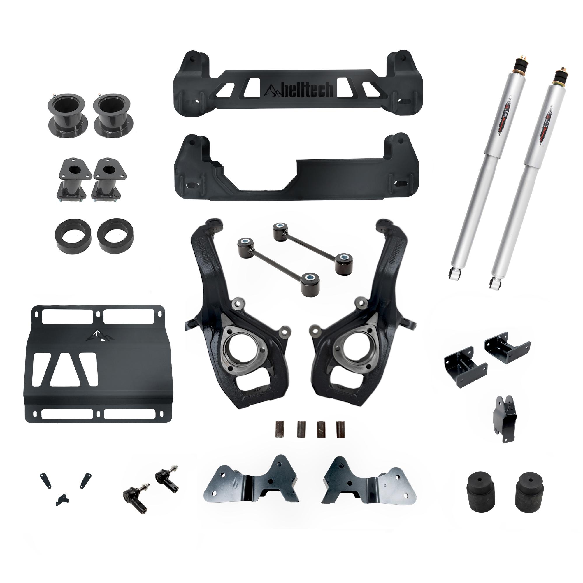 Belltech 7" Lift Kit Inc. Rear Trail Performance Shocks Only (2019+ RAM 1500 2WD 7" Lift) - 153713BK