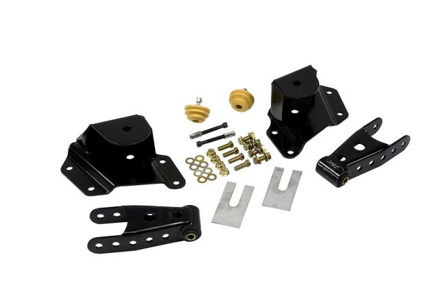 Belltech 4" Drop Leaf Spring Shackle &amp; Hanger Kit (Front Hanger/Rear Shackle) (1999-2006 Silverado 1500,1999-2006 GMC Sierra 1500) - 6512