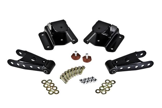Belltech 4" Drop Leaf Spring Shackle &amp; Hanger Kit (Front Hanger/Rear Shackle) (1994-1999 Ram 1500) - 6580