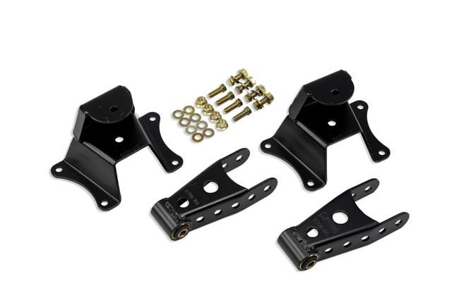 Belltech 4" Drop Leaf Spring Shackle &amp; Hanger Kit (Front Hanger/Rear Shackle) (1975-1986 C10) - 6800