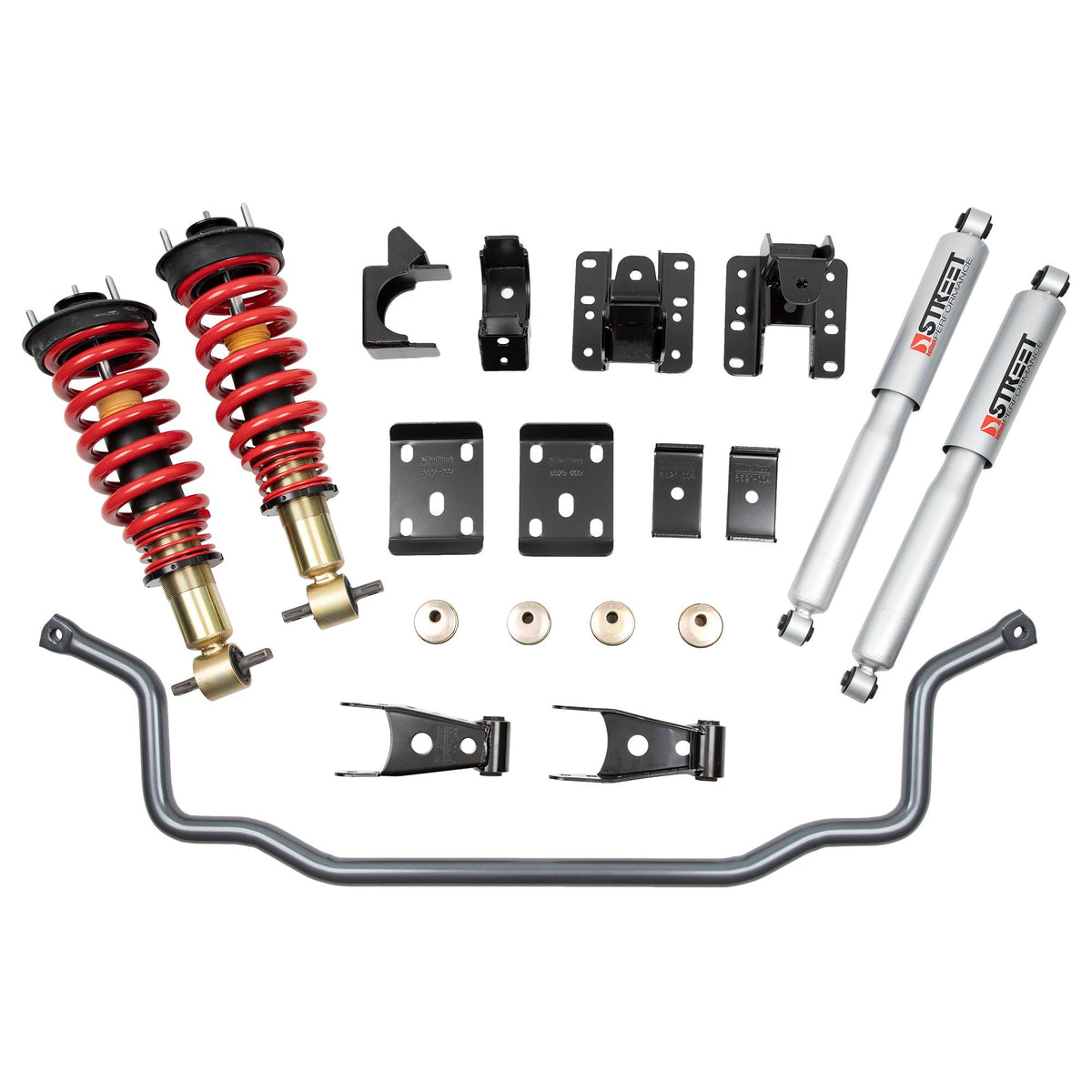Belltech Complete Kit Inc. Height Adjustable Front Coilovers &amp; Front Sway Bar (2014-2018 Silverado 1500,2014-2018 GMC Sierra 1500) - 987HK