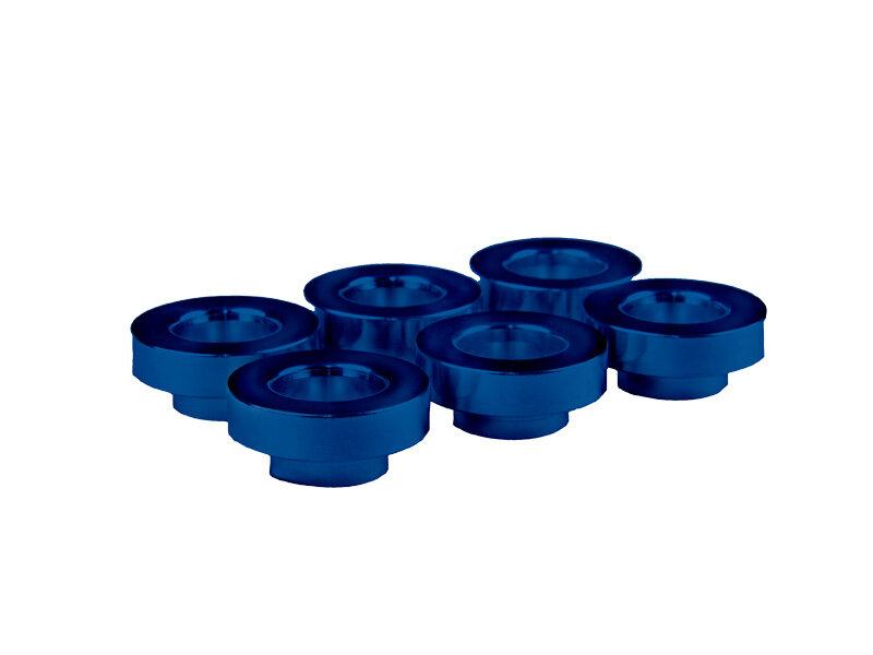 Fuel Injector Clinic BU Supra Spacer 6VA 6 x FIC blue anodized Toyota Supra VVTi manifold bungs