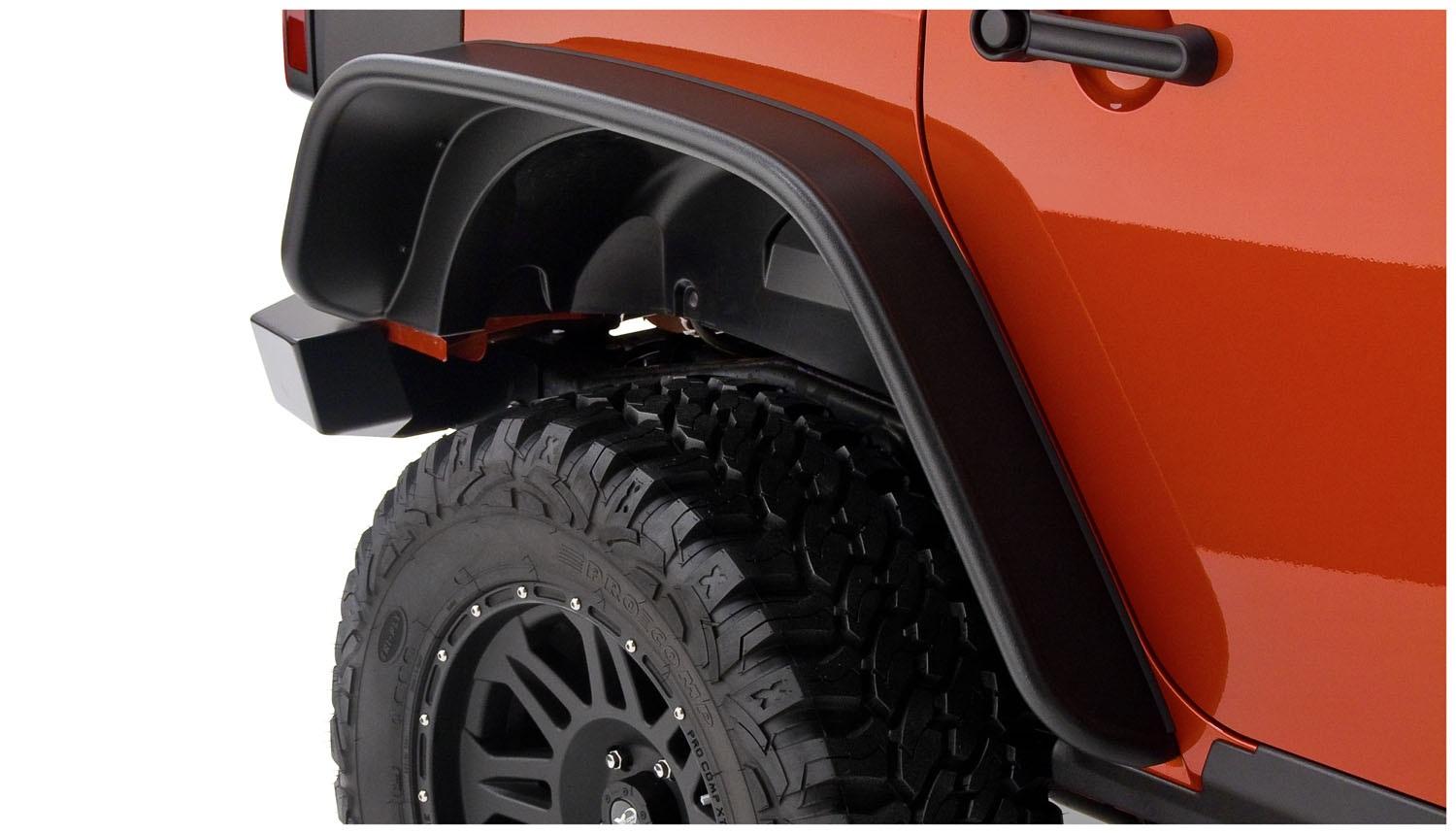 Bushwacker Fender Flares Flat Style 2Pc Rear (2007-2018 Wrangler, Wrangler JK) - 10050-07
