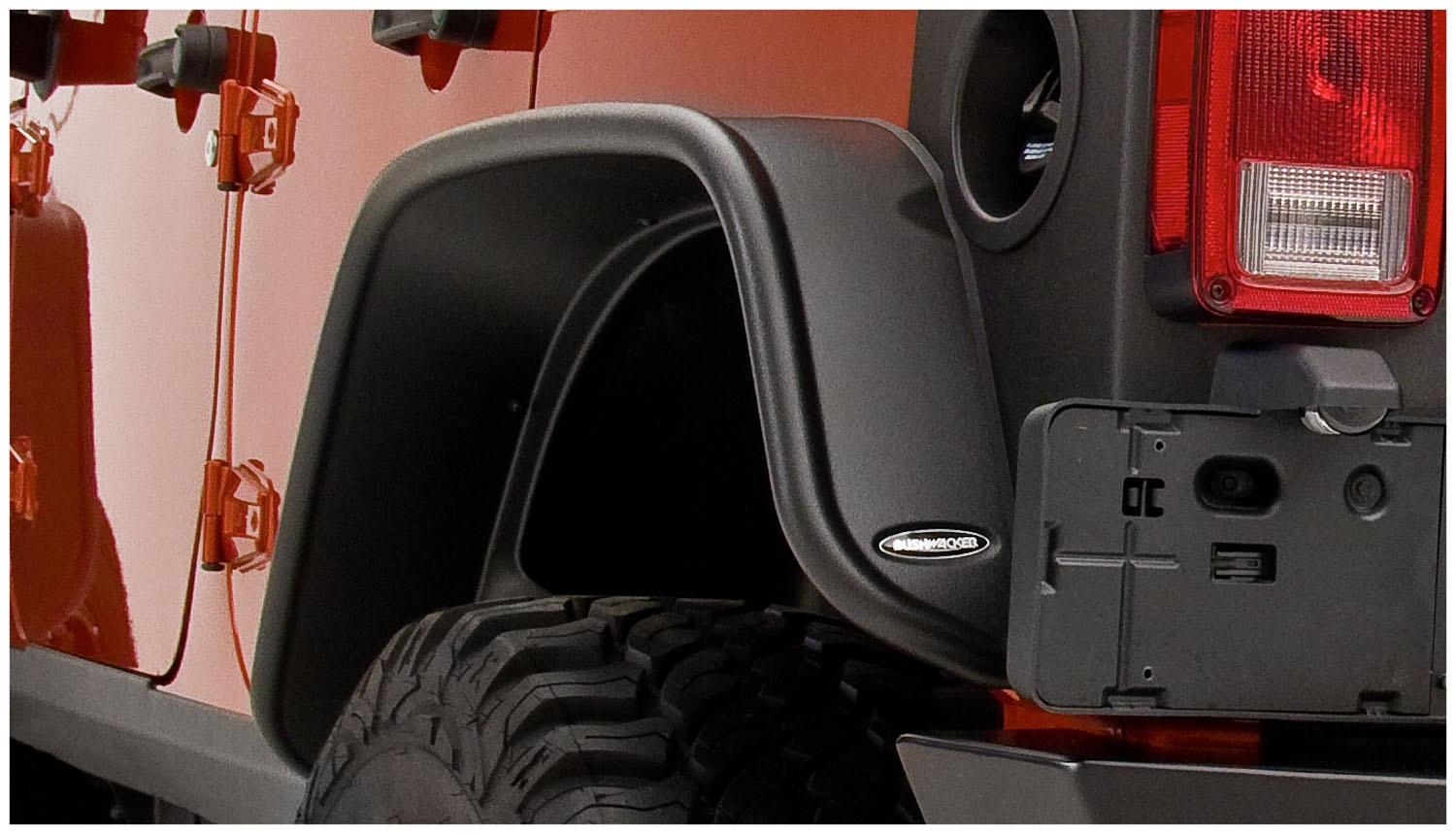 Bushwacker Fender Flares Flat Style 2Pc Rear (2007-2018 Wrangler, Wrangler JK) - 10050-07
