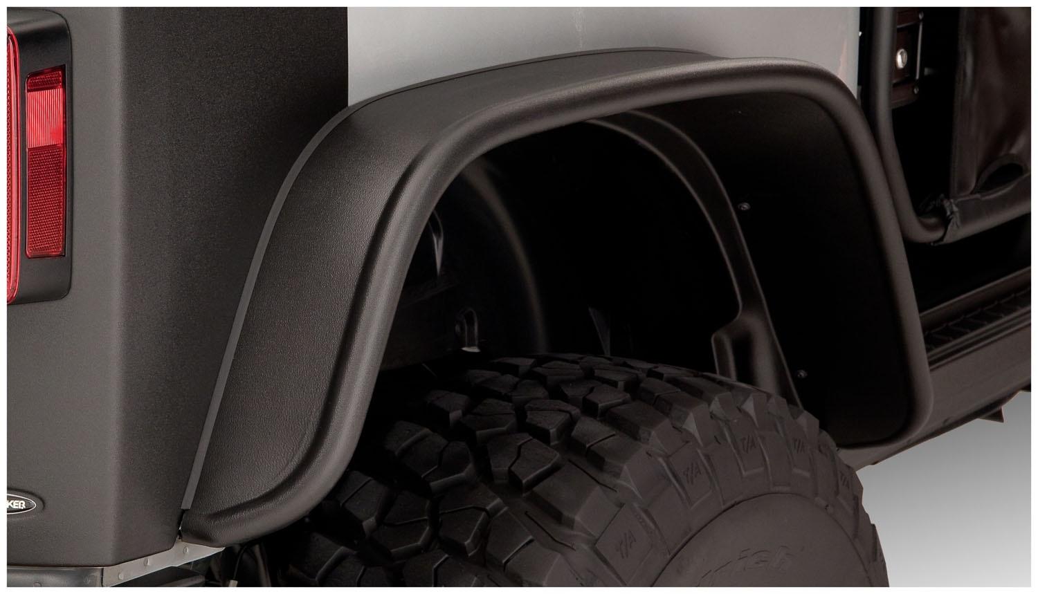 Bushwacker Fender Flares Flat Style 2Pc Rear (2007-2018 Wrangler, Wrangler JK) - 10052-07