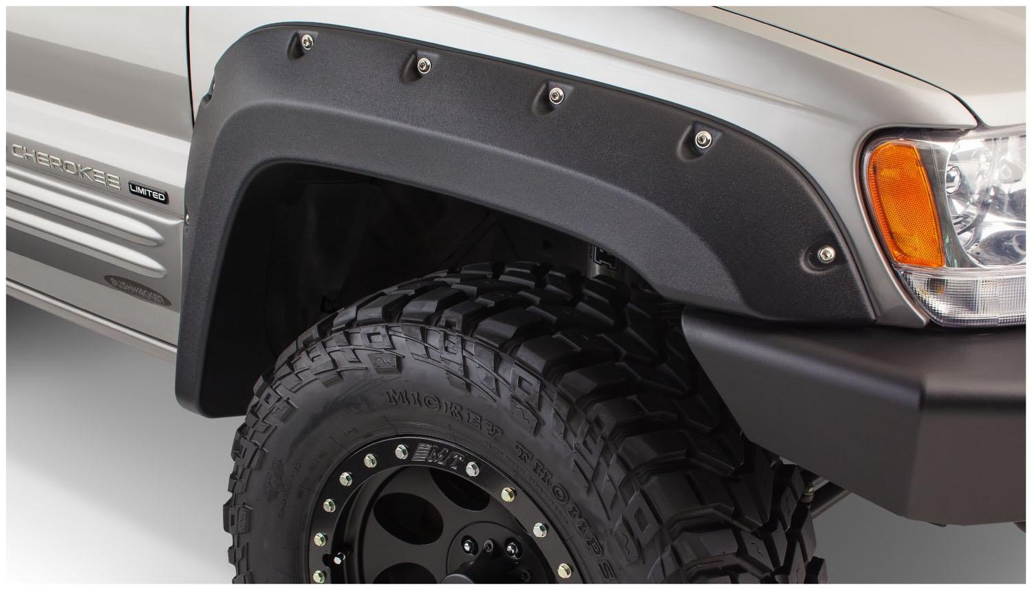 Bushwacker Fender Flares Cutout Style 2Pc Front (1999-2004 Grand Cherokee) - 10071-07