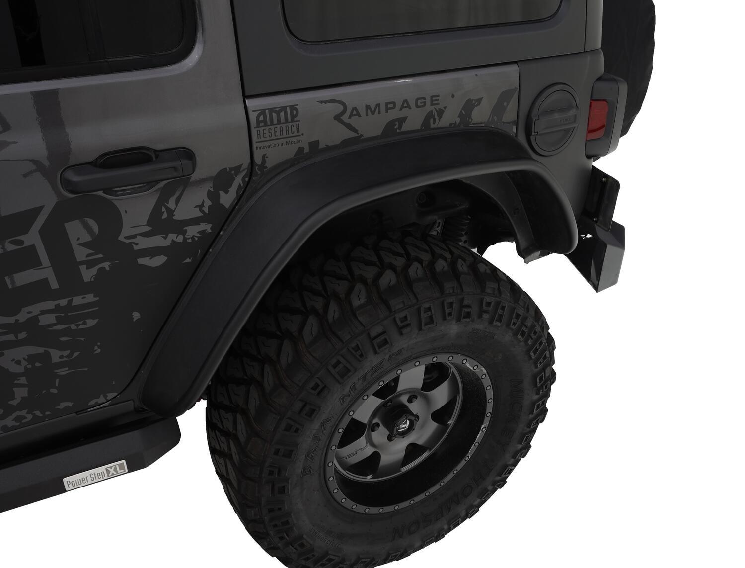 Bushwacker Fender Flares Flat Style 2Pc Rear (2018-2021 Wrangler) - 10100-07