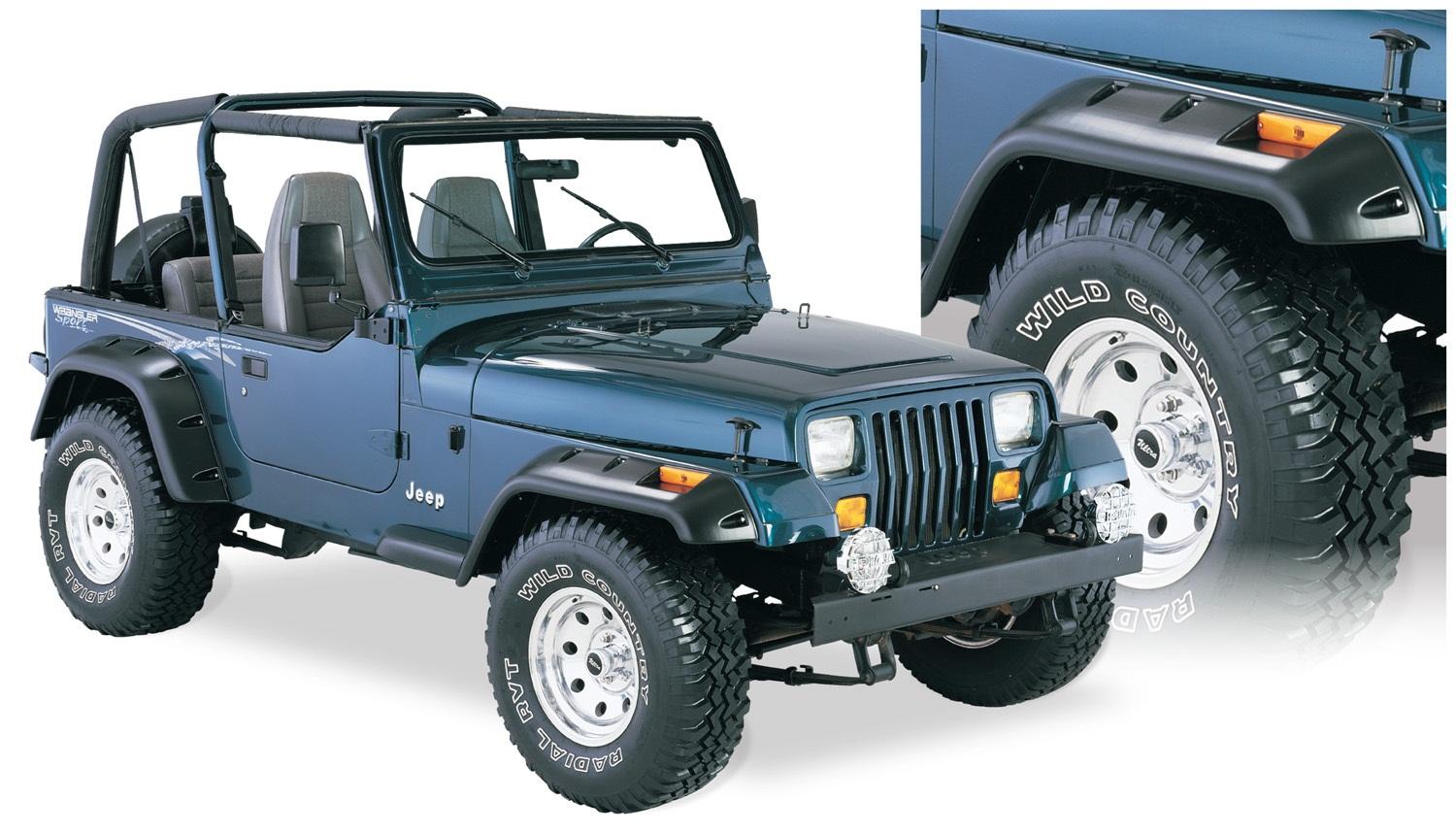 Bushwacker Fender Flares Cutout Style 4Pc (1987-1995 Wrangler) - 10909-07