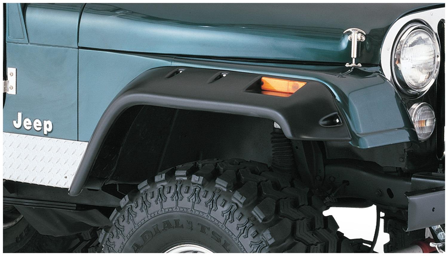 Bushwacker Fender Flares Cutout Style 4Pc (1956-1986 CJ7, CJ5, CJ6, Willys, CJ6A) - 10910-07