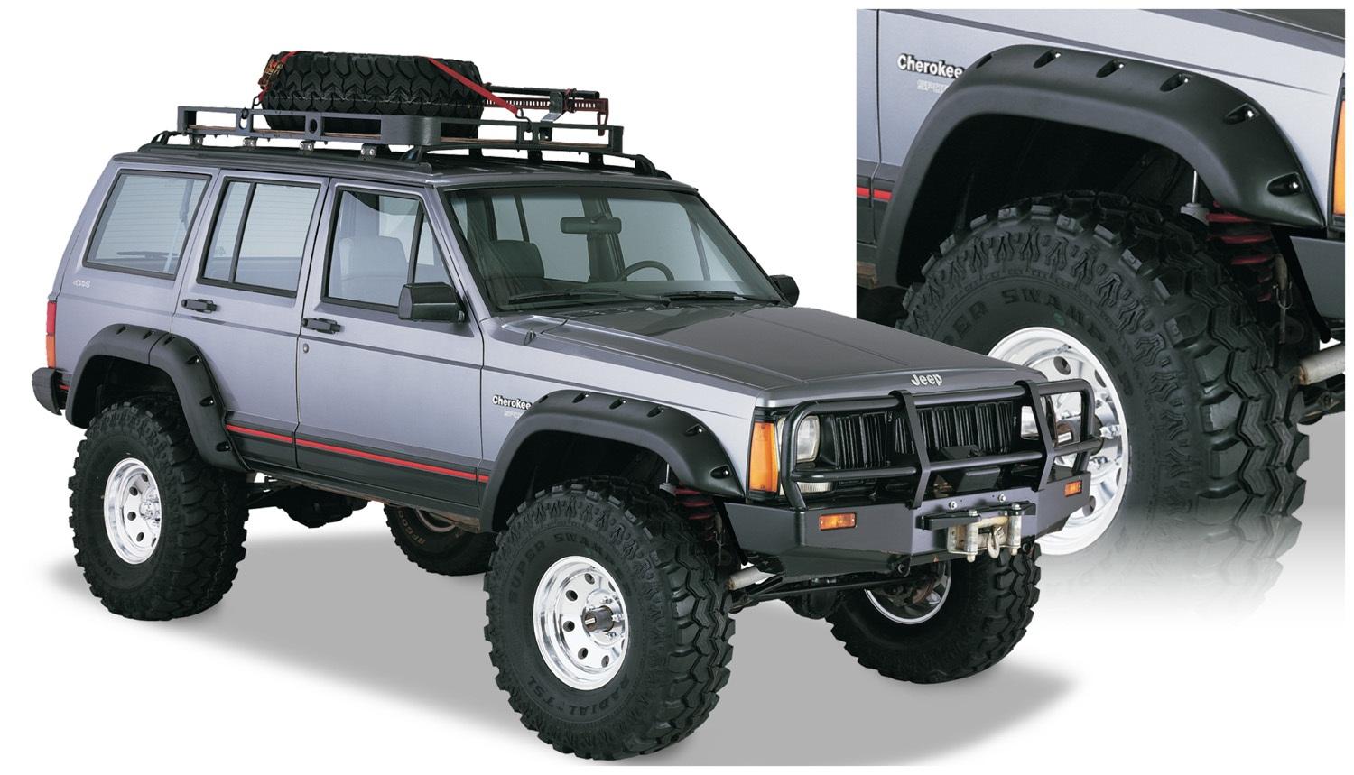 Bushwacker Fender Flares Cutout Style 4Pc (1984-2001 Cherokee) - 10911-07