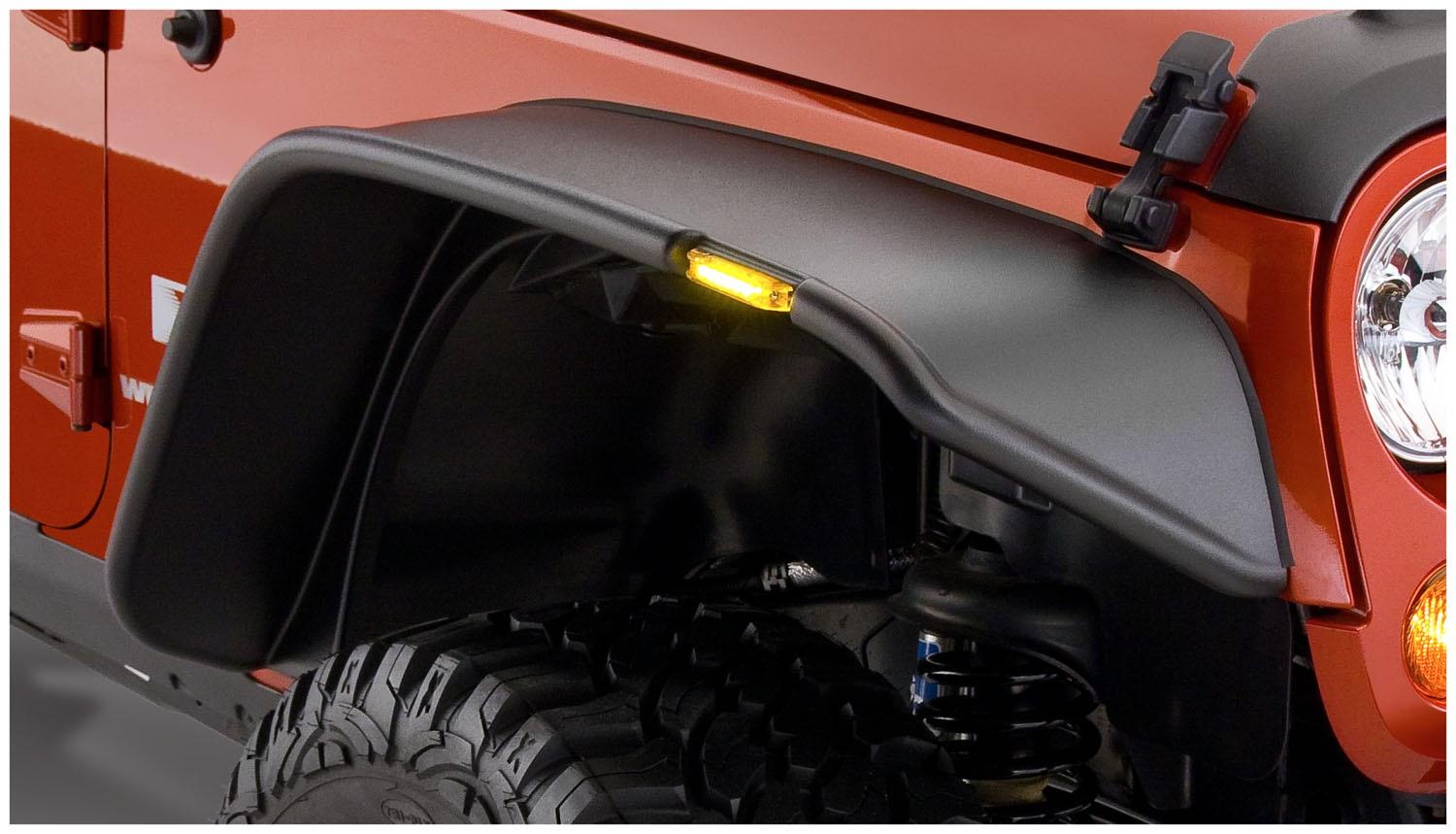 Bushwacker Fender Flares Flat Style 4Pc (2007-2018 Wrangler, Wrangler JK) - 10918-07