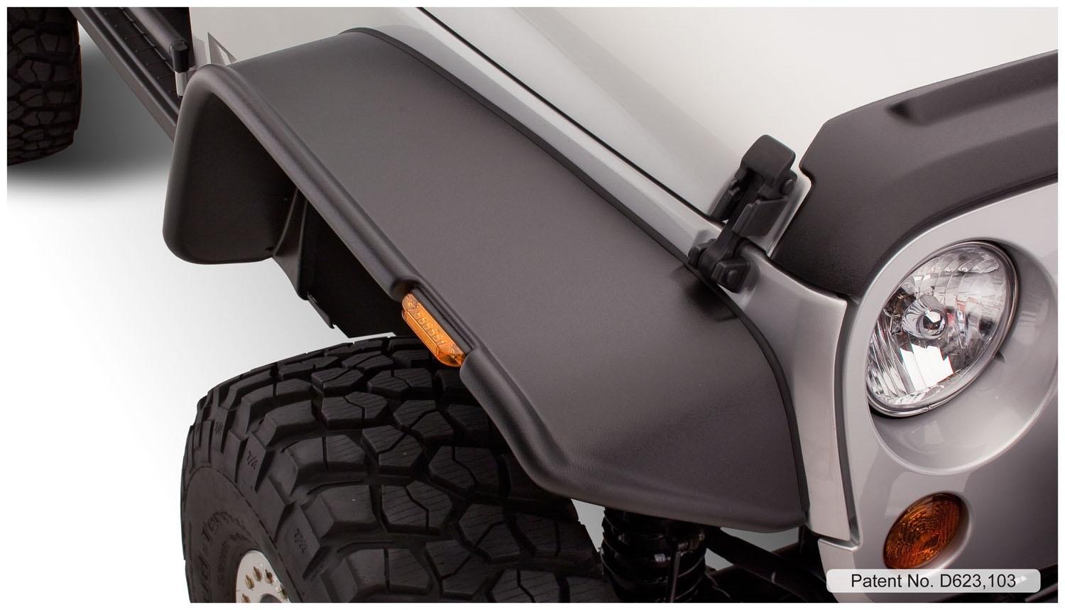 Bushwacker Fender Flares Flat Style 4Pc (2007-2018 Wrangler, Wrangler JK) - 10919-07