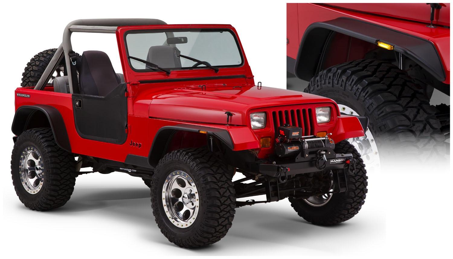 Bushwacker Fender Flares Flat Style 4Pc (1987-1995 Wrangler) - 10924-07