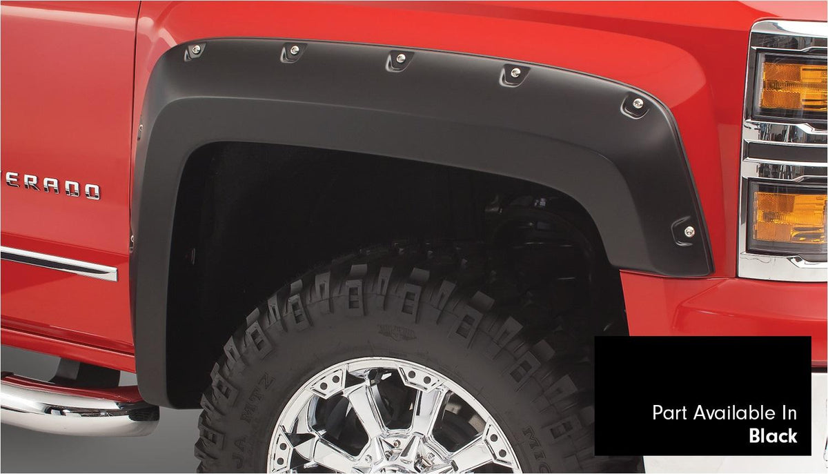 Bushwacker Fender Flares Pocket Style-Color Black Smooth Finish 4 Pc (2016-2018 Silverado 1500) - 40959-34