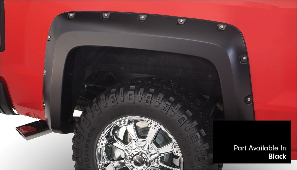 Bushwacker Fender Flares Pocket Style-Color Black Smooth Finish 4 Pc (2016-2018 Silverado 1500) - 40959-34