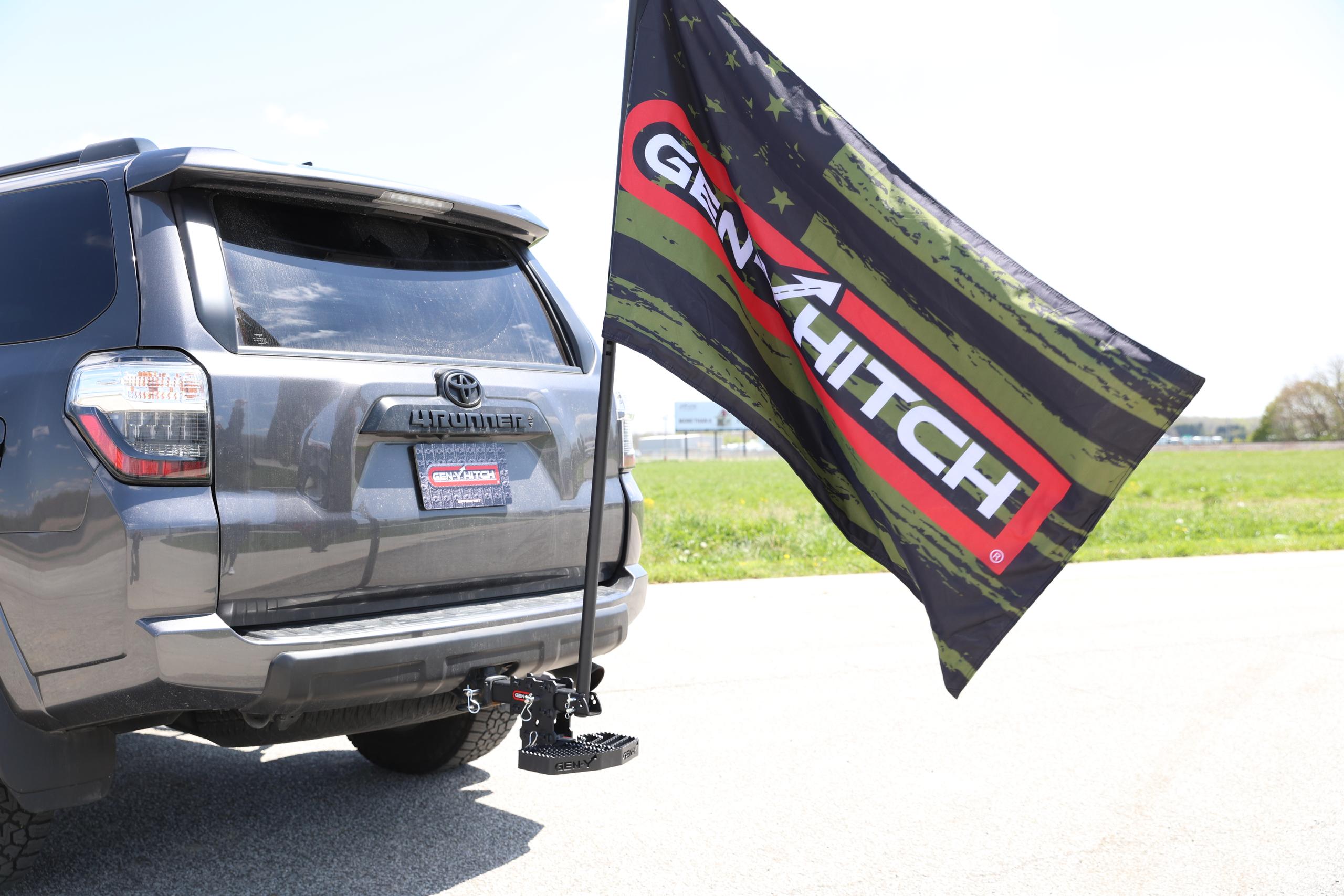 Gen-Y Hitch Gen-Y 6' Flag Pole 3X5' Flag Fit 2" Reciever Ext Shank For Mounted Tire Vehicle - GH-102208