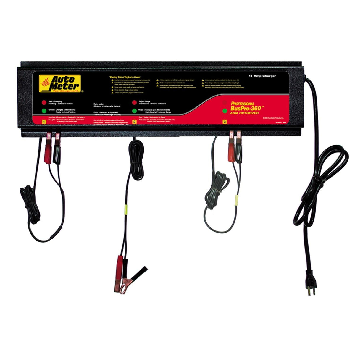 Auto Meter BUSPRO-360; AGM Optimized Smart Battery Charger - 3 Channel, 120v 5 amp - BUSPRO-360