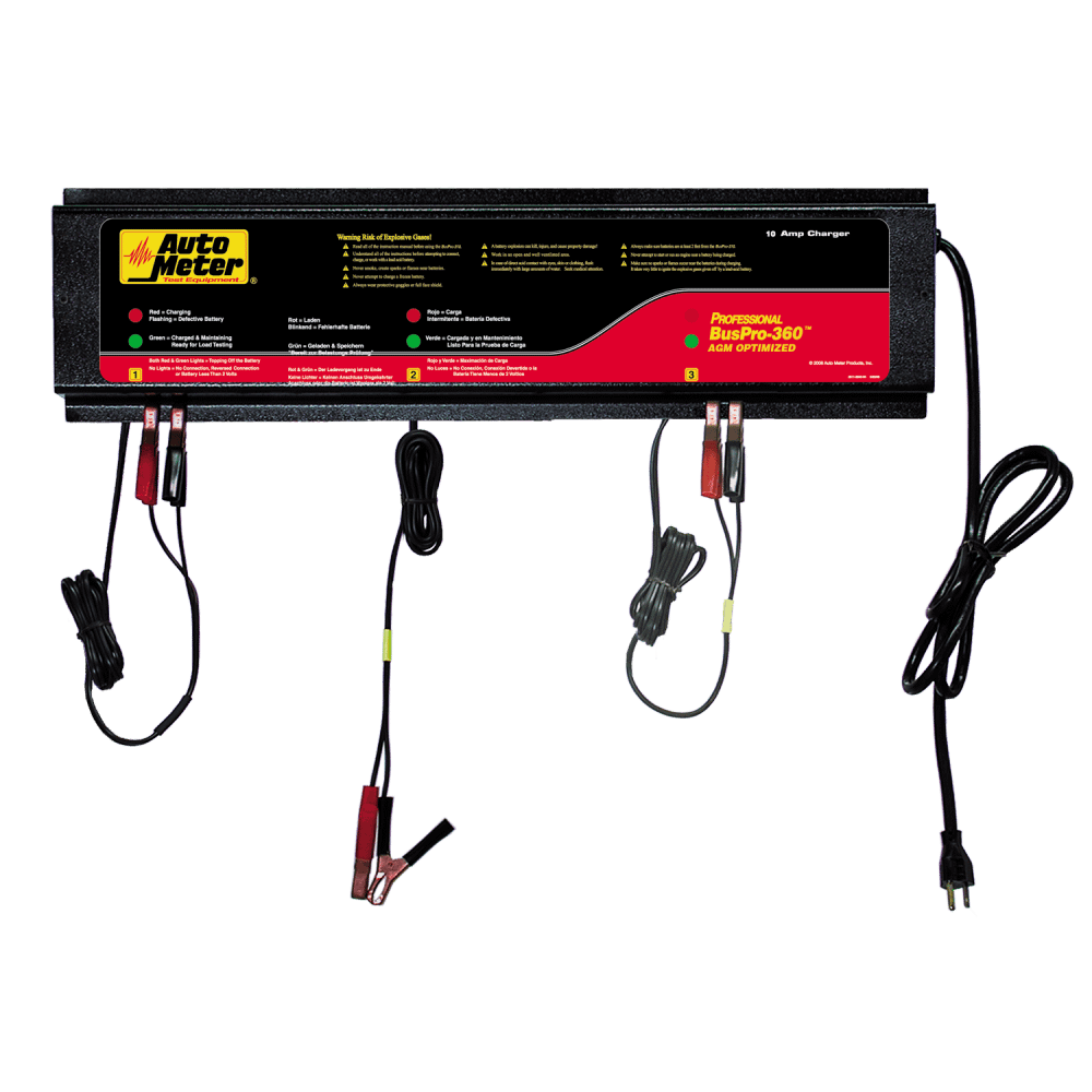 Auto Meter BUSPRO-360; AGM Optimized Smart Battery Charger - 3 Channel, 120v 5 amp - BUSPRO-360