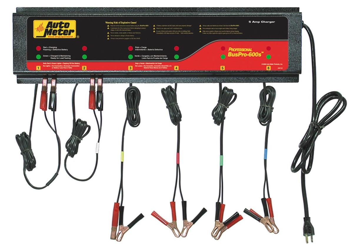 Auto Meter BUSPRO-600S; Smart Battery Charger - 6 Channel , 120v 5 amp - BUSPRO-600S