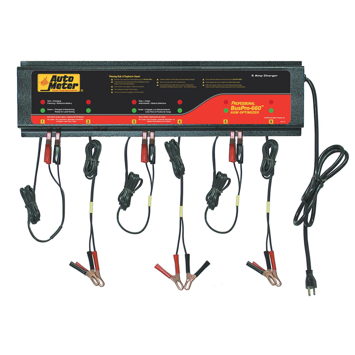 Auto Meter BUSPRO-660; AGM Optimized Smart Battery Charger - 6 Channel, 120v 5 amp - BUSPRO-660