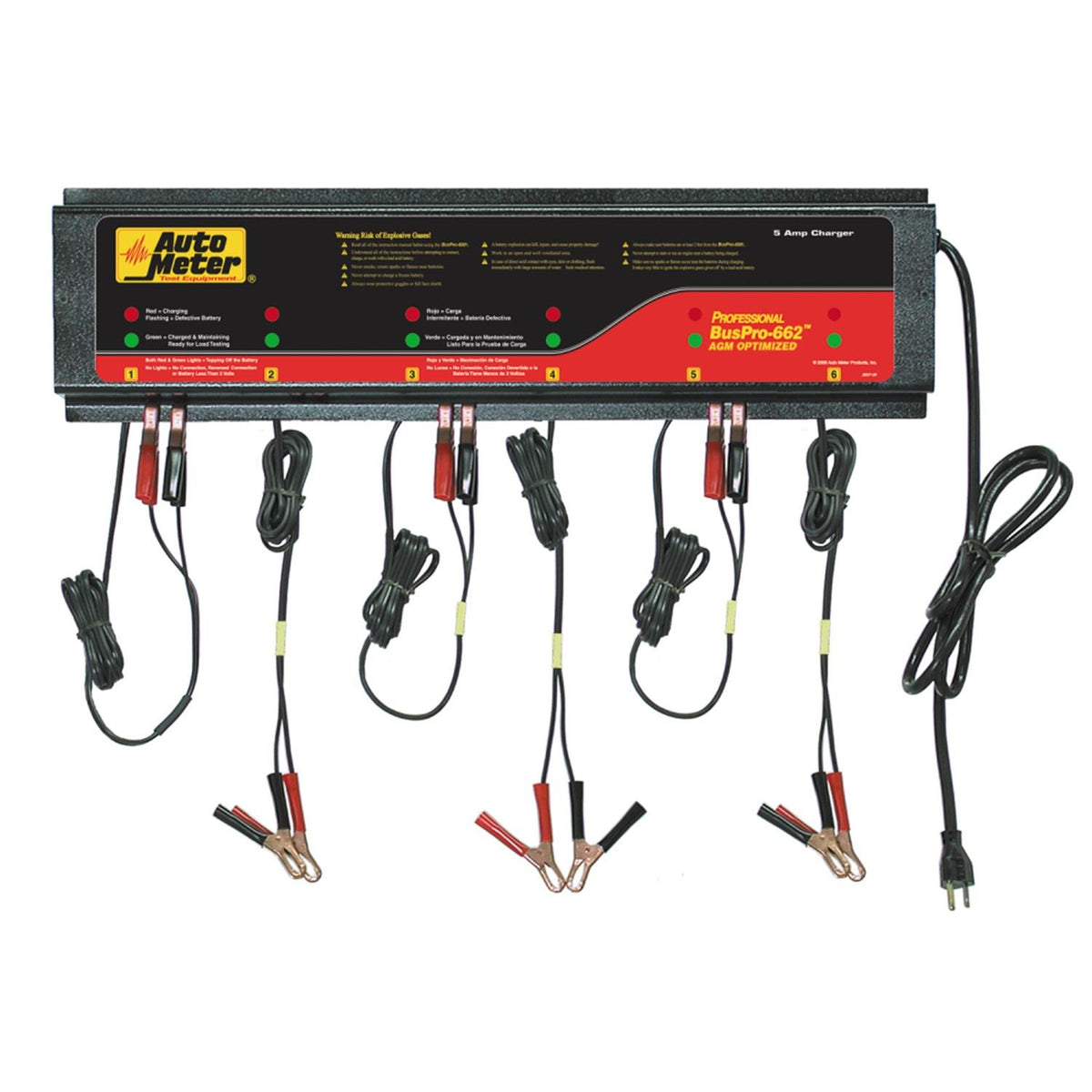 Auto Meter BUSPRO-662; AGM Optimized Smart Battery Charger - 6 Channel, 230v 5 amp - BUSPRO-662