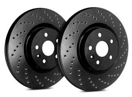 SP Performance Rotor C54-1114-BP Cross Drilled Brake Rotors with Black Zinc Plating (2015-2019 Ford Mustang Gt - Except Brembo)(Black)