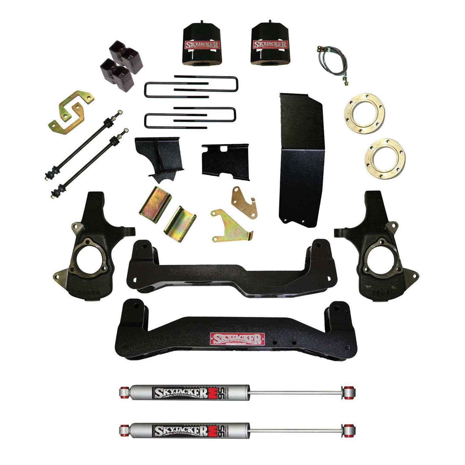 Skyjacker Suspension Lift Kit 14-17 Silverado/Sierra 1500 w/Shock M95 Performance Shocks 6-7 Inch Lift Incl. Front Spacers Blocks U Bolts For Use w/Aluminum Knuckles - C14660APK-M
