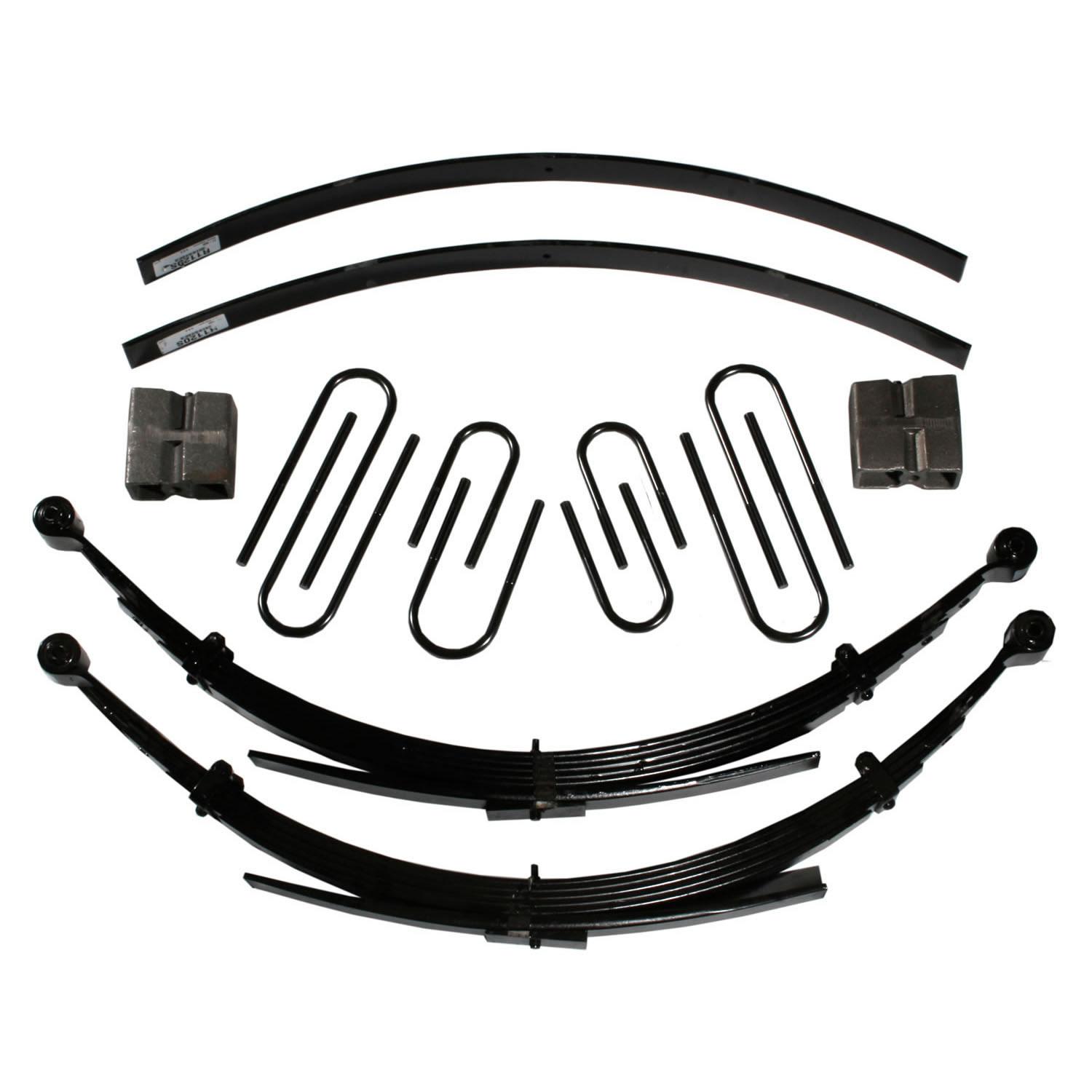 Skyjacker Lift Kit 8 Inch Lift 77-86 Chevrolet K30 77-78 GMC K35 79-86 GMC K3500 87 Chevrolet V30 87 GMC V3500 Includes Front Leaf Springs Front/Rear U Bolt Kits Bushing Kit Rear Block Brake Line Bracket Rear Add-A-Leafs - C180CK