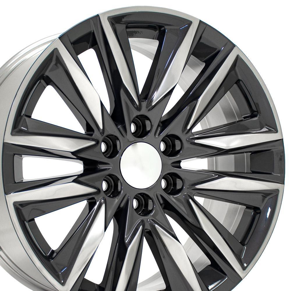 OE Wheels 20" Replica Wheel fits Cadillac Escalade - CA91 Gunmetal with Polished Face 20x9 - CA91-20090-6550-28PG