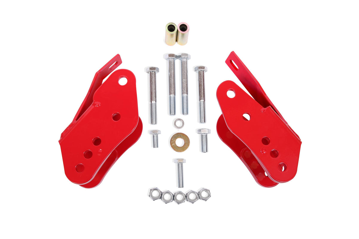 BMR Suspension CAB005R 2005-2014 Mustang Bolt-in Lower Control Arm Relocation Brackets (Red)