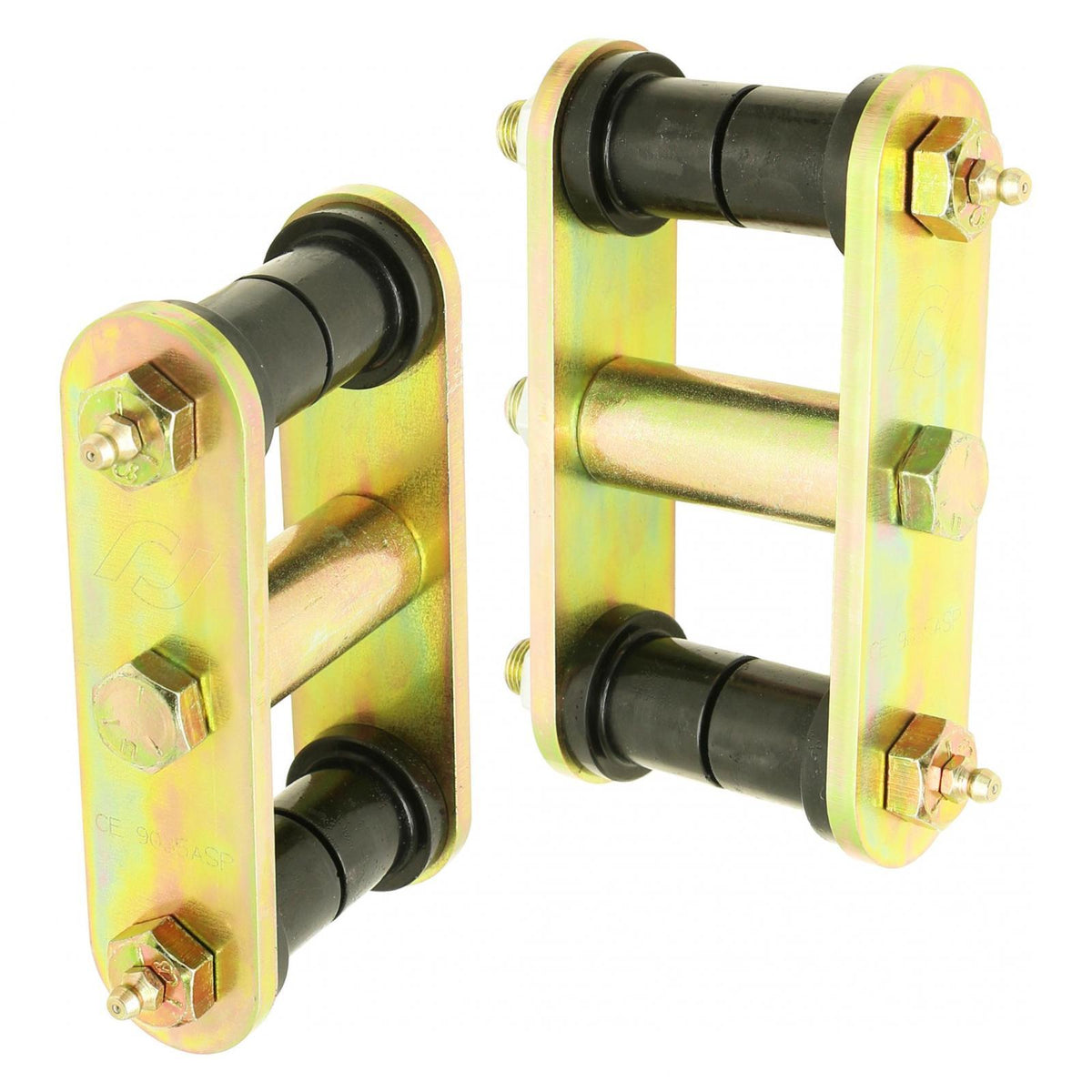 RockJock 4x4 HD Leaf Spring Shackles 76-86 Jeep CJ Front Includes Urethane Bushings HD Greasable Bolts Pair - CE-9035A